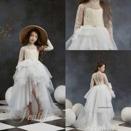 Piękna suknia balowa sukienki kwiatowe Sukienki Surk Długie rękawie koronkowe aplikacje