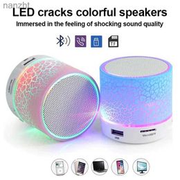 Portable Speakers Cell Phone Speakers A9 Mini Portable Speaker Bluetooth Wireless Car Audio Dazzling Crack LED Light Subwoofer Support TFSD Card USB Charging WX