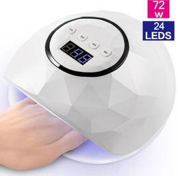 72W UV LED Lamp For Nail Dryer With Infrared Sensing LCD Display Gel Manicure Tool5777050