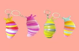 UPS Cartoon Car Keychain Pendant Fingertip Snail party favor Slug Bag Toy toy Caterpillar Keychain Accessories2990797