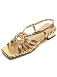 Casual Shoes Women Sandals 2024 JINTRENDY Split Leather Low Heel Open Toe Lady Sandal Thin Strap Braid Comfortable