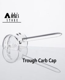 Trough Carb Cap Quartz Banger Nail 34 Inch With Upward Or Downward Handle Two Air Holes Dozer Nails Dab Rig 3565087701