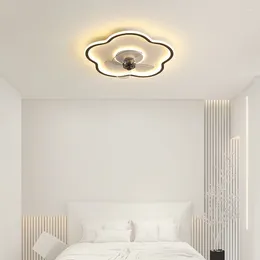 Room Ceiling Fans With Lights Modern Minimalist Restaurant Quiet Ultra-thin Bedrooms LED Lamps For Children's Lightings