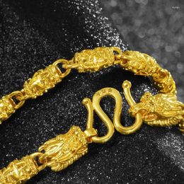 Chains Simulation Pure 18K Gold Real Men's Necklace Round Columns Hollow Matte XINGX Faucet Jewellery
