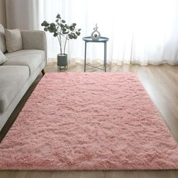 Fluffy Shaggy Rugs Pink Plush Carpet for Girls Bedroom Soft Kids Room Carpets Large Bedside Rug Upgrade NonSlip Home Decor 240424