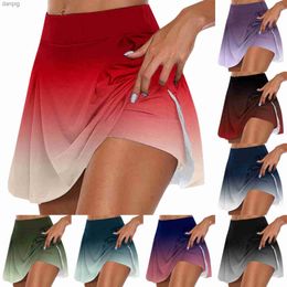 Skirts Fashionable summer printed tennis sports active sprinting womens sprinting Y240508