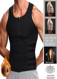 Men Waist Trainer Vest Neoprene Sauna Suit for Men Waist Trainer Vest Zipper Body Shaper with Adjustable Tank Top Faja Shapewear4750084