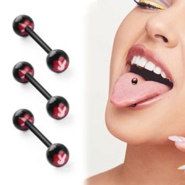 13510PCS Acrylic Tongue Piercing Soft Rod Nail Cute Rabbit Round Ball Sexy Womens Jewellery 240429
