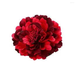 Brooches Fashion Handmade Fabric Peony Flower For Women Corsage Lapel Pins Hat Dress Wedding Jewellery Clothing Accessories