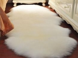 Washable Soft artificial Rug with Sheepskin Fur Floor Mats Imitation Wool Rug for Kids Room Rug for Living Room Chair Seat Cover 24956090