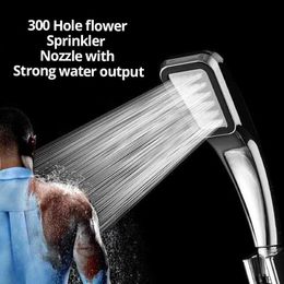 Bathroom Shower Heads 300 Holes Pressurized Single Head Hand Hold Square Shower Head Water Saving Rainfall Spray Nozzle Bathroom Accessories