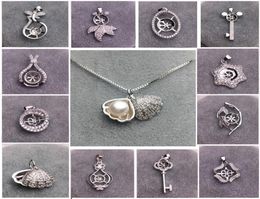 MLJY Pearl Necklace Settings Sliver Pendant Settings 14 Styles DIY Pearl Necklace Jewellery Settings With chain Christmas Wedding Gi5587831