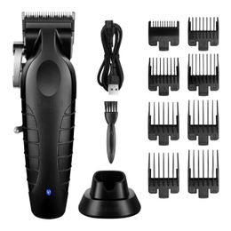 Electric Shavers Kemei Mens Electric Hair Clipper USB Rechargeable 0mm ped Carving Clipper Cordless Hair Trimmer Hair Cutting Machine KM-2296 T240507