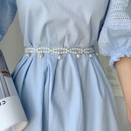 Belts A Pearl Pendant With Beaded Waistband Women's Formal Dress Long Skirt Tassel Belt Pants Game Matching