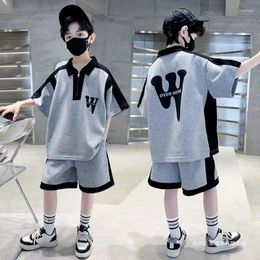 Clothing Sets Summer Teenage Boy Clothes Set Children Girls Letter Tshirt And Shorts 2pcs Suit Kid Short Sleeve Top Bottom Outfits Tracksuit