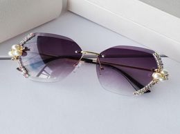 Oversized Rimless Sunglasses Women 2020 Vintage Luxury Sun Glasses Female Retro Diamond Sunglass Woman Shades for Women UV4002630448