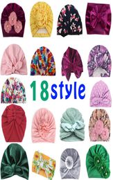 18 style Baby Hats Bunny Ear Caps Turban Knot Head Wraps Infant Kids India Hat Ears Cover Childen Milk Silk Beanie9657619