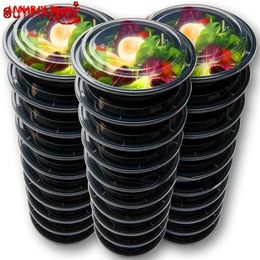 Disposable Dinnerware Ready to eat plastic food containers with outdoor portable lunch boxes and lids Q240507