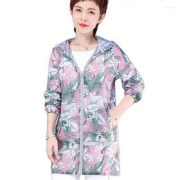 Women's Jackets 2024 Sunscreen Suit UV Protection Summer Mom's Wear Thin Windproof Coat Loose Fashion Large Medium Length Clothing Trend