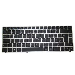 Laptop Backlit Keyboard For CLEVO P640 MP-13C26GBJ4306 6-80-N13B0-191-1 United Kingdom UK/GB Silver Frame