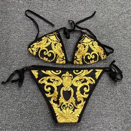 Gold Design Bikini Swimwear for Women Sexy Bathing Suit Beachwear Summer two piece Sexy Lady Swimsuit 240426