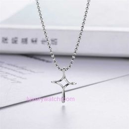 Luxury Tiifeniy Designer Pendant Necklaces Sterling silver S925 cross necklace for women creative Thai vintage fashion Personalised temperament