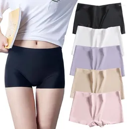 Women's Panties Women Safety Shorts Seamless Ice Silk No Curling Boxer Briefs High Stretch Slimming Shaping Underwear Under Skirt