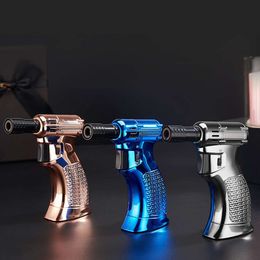 New Arrival Blue Jet Flame Blow Torch Lighter Refillable Butane Gas Unfilled BBQ Lighter Wholesale