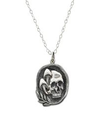 Pendant Necklaces Mushroom And Skull Necklace Gift For Him Or Her Sterling Silver Necklace Woman Man Gothic Jewelry Dark3140647