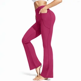 Women's Pants Womens Yoga Pockets High Waist Workout Casual Trousers Men Linen Versatile Straight Ropa Mujer