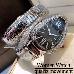 Watches luxury watch for woman movement Watches women Watches high quality 32MM Swiss quartz movement diamond bezel Stainless Steel watchstrap snake watch