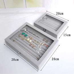 Jewellery Tray Hot Sales Fashion Portable Velvet Jewellery Ring Jewellery Display Organiser Box Tray Holder Earring Jewellery Storage Case Showcase