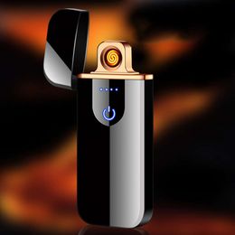 Wholesale Heating Wire Custom USB Rechargeable Tobacco Accessories Cigarette Windproof Touch Electric Lighter