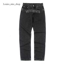 Vetements Jeans Men Jeans Real S High Quality Men Women Survetements Designer Jeans Fashion Pants Embroidered Lettered Straight Leg Pants 24ss 503