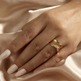 Cluster Rings Fashion Light Luxury Simple Temperament Elegant Titanium Steel Ring Bridal Wedding Premium Feeling