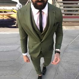 Men's Suits 2024 Design Fashion Green Men Smart Casual Slim Fit Blazer Hombre Business High Quality Custom 3 Piece Costume Homme