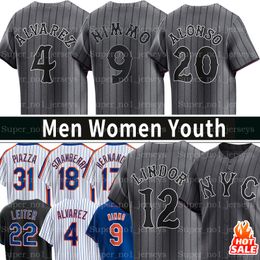 NCY 12 Francisco Lindor Baseball Connect Mets Jerseys Brandon Nimmo Pete Alonso Kodai Senga Edwin Diaz Francisco Alvarez Starling Marte Darryl Strawberry