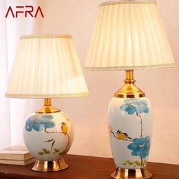 Table Lamps AFRA Contemporary Ceramic Lamp LED Chinese Simple Creative Bedside Desk Light For Home Living Room Bedroom Decor
