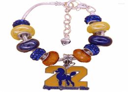 Charm Bracelets Drop Ship Yellow Blue Big Hole Beads Greek Poodle Sigma Gamma Rho Bracelet With Chain Fawn225955665