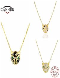 CANNER 925 Sterling Silver Necklace For Women INS Style Leopard Zircon Pendant Chain Necklaces Ladies Fine Jewellery Collares 2106212987690
