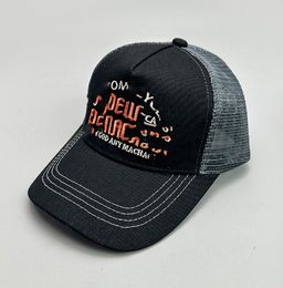 unique Spring and Summer American Retro Printed Letter Baseball Cap Men and Women Street Trucker Hat Breathable Sun-Proof Outdoor Wholesale