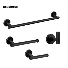 Bath Accessory Set Bathroom Accessories Stainless Steel Brushed Black Polished Chrome Towel Bar Paper Hanger Hook Rack Hardwares