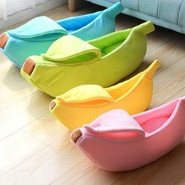 Cat Beds Furniture Banana Cat Bed Cute Cat Mat Bed Warm and Durable Pet Basket Dog House Dog Mat Cat Supplies d240508