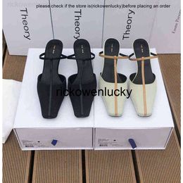 designer shoes The row shoes 2022 spring and summer new minimalist leather Baotou highheeled slippers sandals French Muller shoes women6393470 11X6