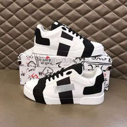 New Designer D And G Men's Casual Shoes Designer Daymaster Men's Low-Cut Flat-Bottomed Sorrento Printed White And Black Leather D Sneakers And G Sneakers 199