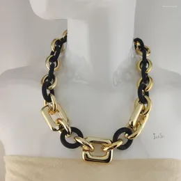 Necklace Earrings Set Golden Thick Neck Chain Punk Hip Hop Big Chunky CCB 9Color Rubber Jewellery