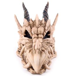 Sculptures Snarling Magical Dragon Skull Treasure Trinket Box Piggy Bank Mediaeval Gothic Horned Dragon Skull Sculpture Statue Coin Box