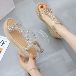 Summer 2024 Footwear s Sandals for Women Platform Ladies Shoes Roman Style Transparent Designer Luxury Casual Sandal H 240426