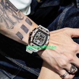 RM Luxury Watches Mechanical Watch Mills Johnson Watch Men's Mechanical Watch Men's Wormhole Concept Mechanical Tritium Gas Men's Watch Tidal White st5H