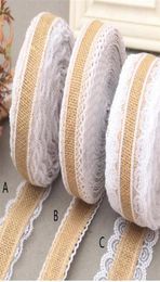 10m lot 2 5cm lace Linen Handmade Christmas Crafts Jute Burlap Band Ribbon Roll white Lace Trim Edge Rustic Wedding Decoration Par5829929